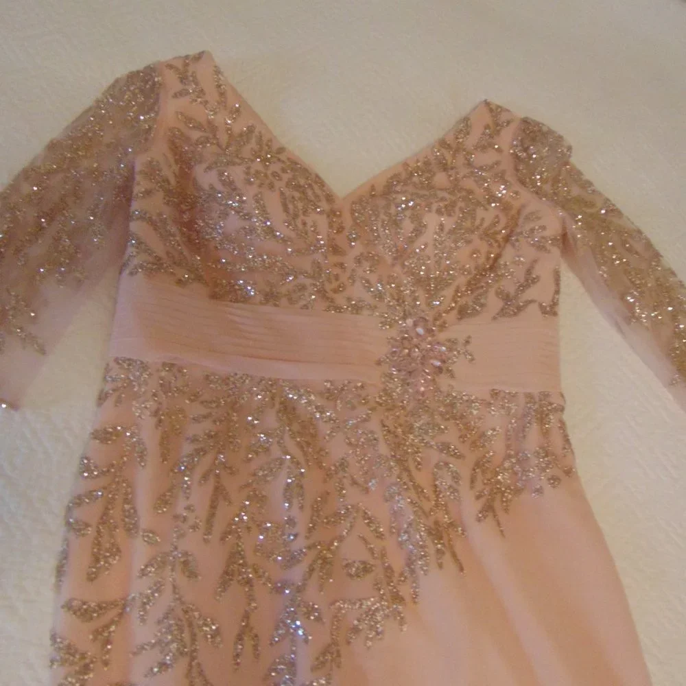 Mother of the Bride peach Chiffon gown by Cameron Blake - Picture 4 of 16
